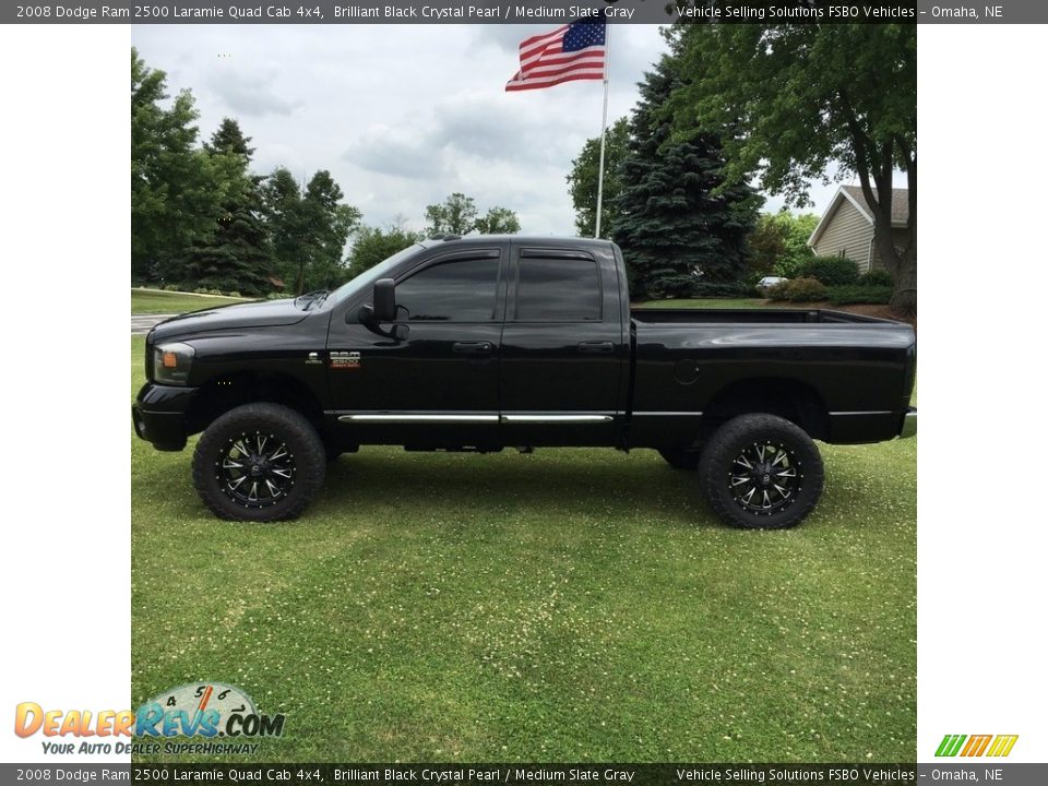 2008 Dodge Ram 2500 Laramie Quad Cab 4x4 Brilliant Black Crystal Pearl / Medium Slate Gray Photo #1