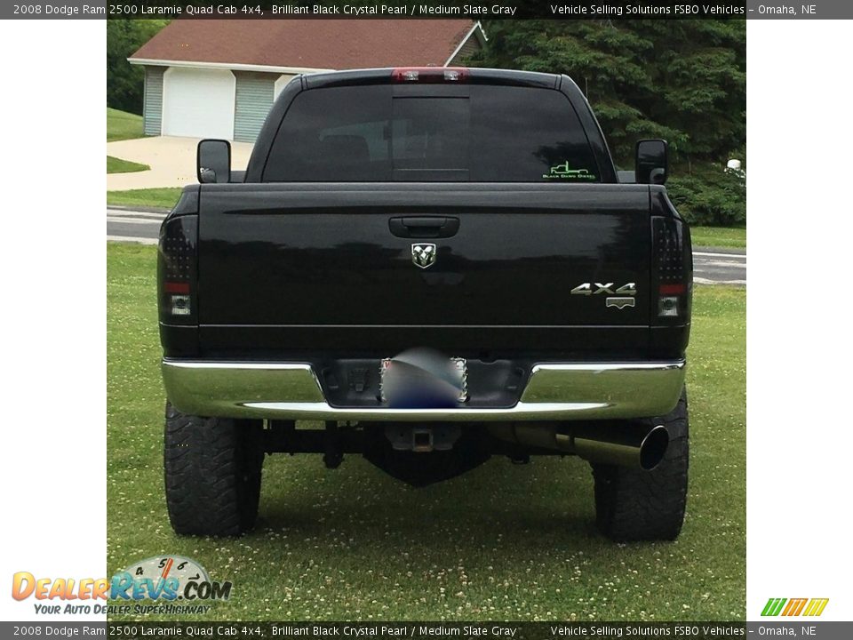 2008 Dodge Ram 2500 Laramie Quad Cab 4x4 Brilliant Black Crystal Pearl / Medium Slate Gray Photo #2