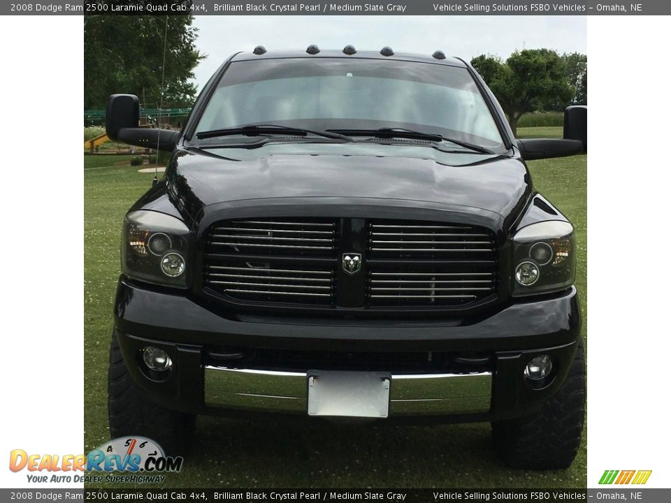 2008 Dodge Ram 2500 Laramie Quad Cab 4x4 Brilliant Black Crystal Pearl / Medium Slate Gray Photo #4