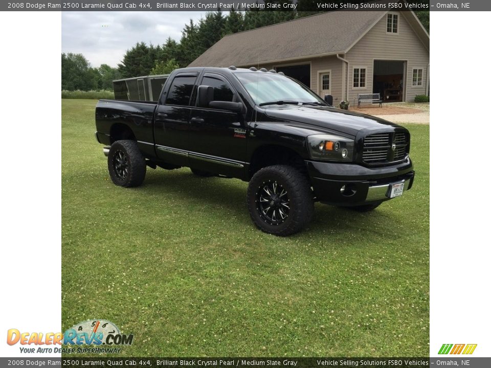 2008 Dodge Ram 2500 Laramie Quad Cab 4x4 Brilliant Black Crystal Pearl / Medium Slate Gray Photo #5