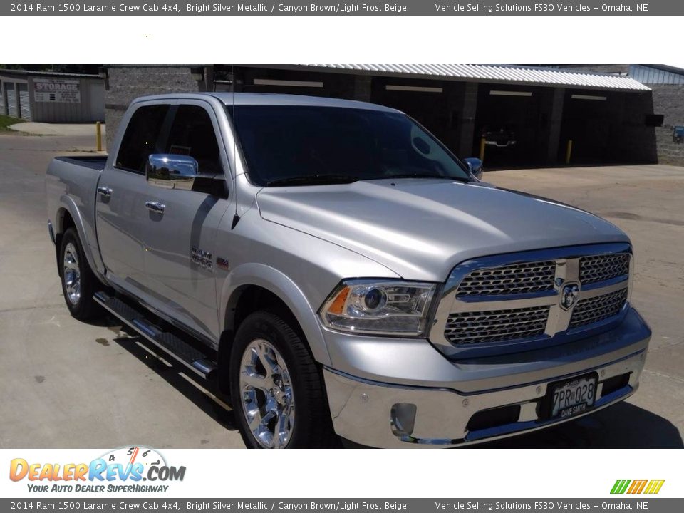 2014 Ram 1500 Laramie Crew Cab 4x4 Bright Silver Metallic / Canyon Brown/Light Frost Beige Photo #1