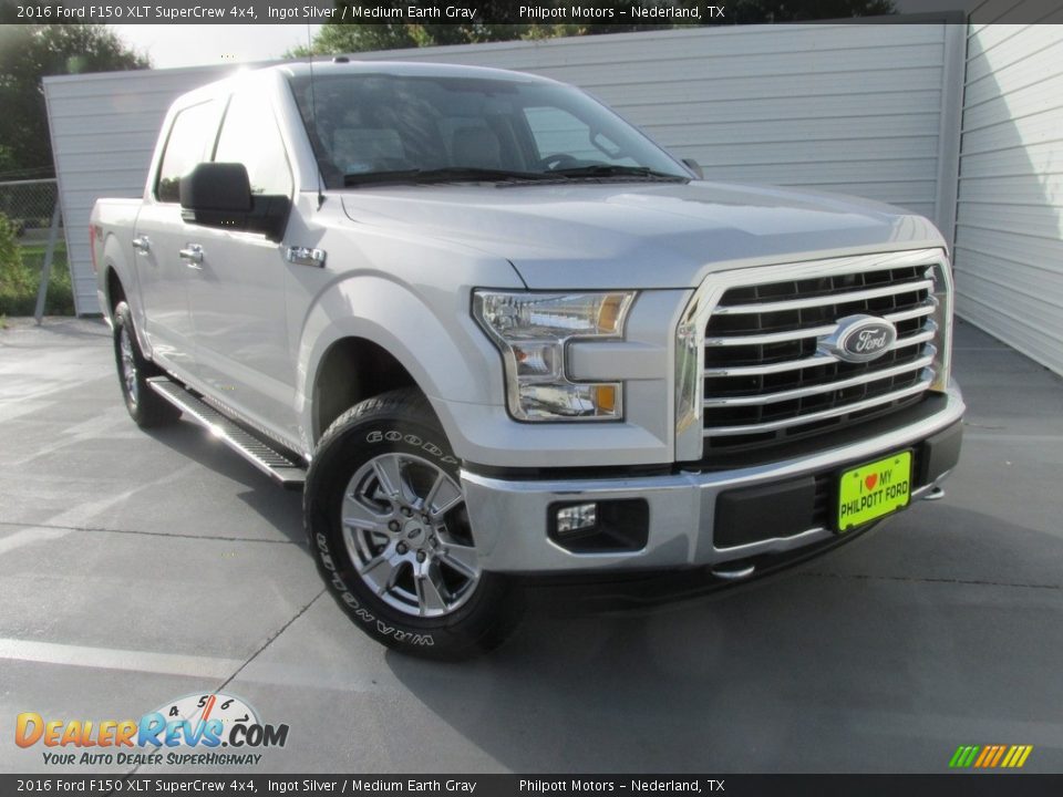 2016 Ford F150 XLT SuperCrew 4x4 Ingot Silver / Medium Earth Gray Photo #2