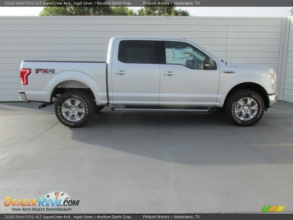 2016 Ford F150 XLT SuperCrew 4x4 Ingot Silver / Medium Earth Gray Photo #3