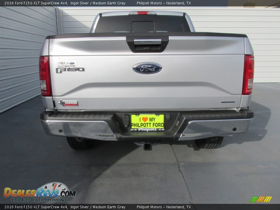 2016 Ford F150 XLT SuperCrew 4x4 Ingot Silver / Medium Earth Gray Photo #5