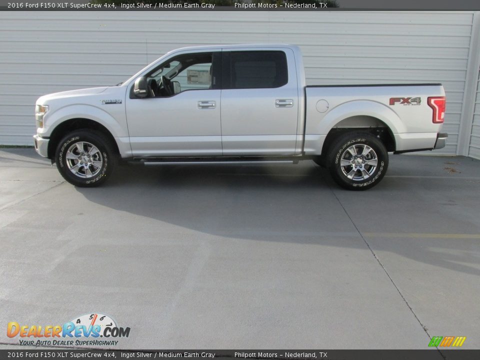 2016 Ford F150 XLT SuperCrew 4x4 Ingot Silver / Medium Earth Gray Photo #6