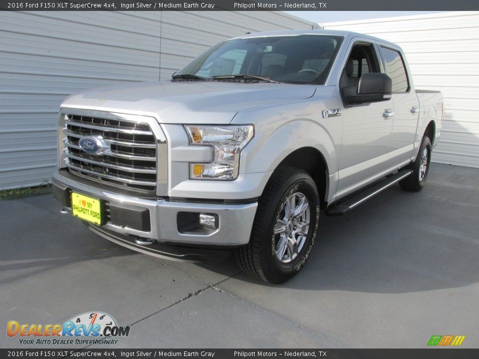 2016 Ford F150 XLT SuperCrew 4x4 Ingot Silver / Medium Earth Gray Photo #7