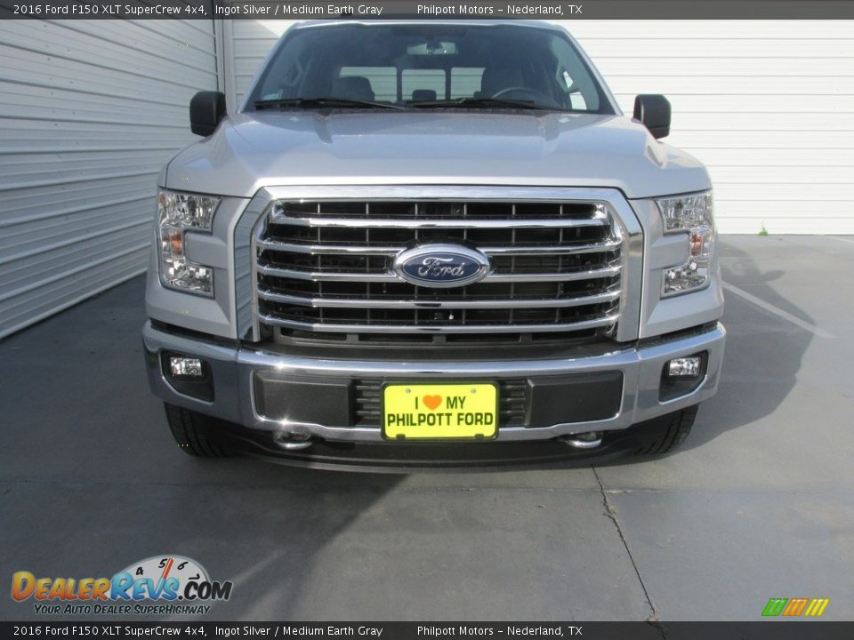 2016 Ford F150 XLT SuperCrew 4x4 Ingot Silver / Medium Earth Gray Photo #8