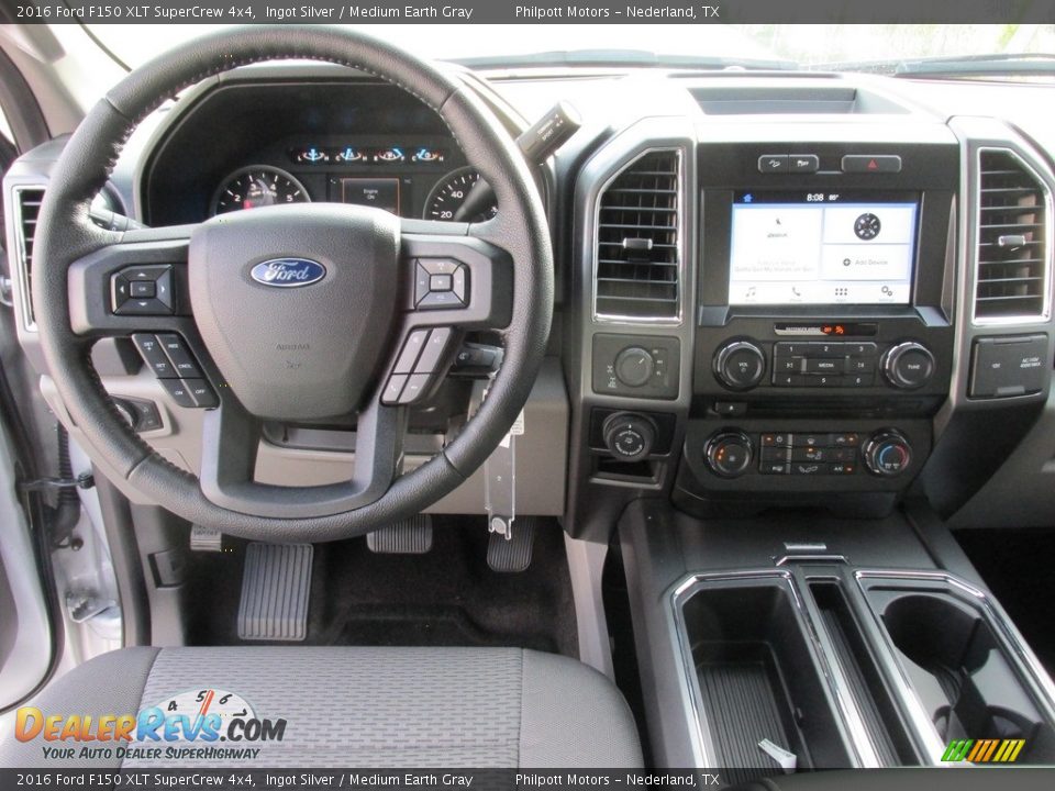 2016 Ford F150 XLT SuperCrew 4x4 Ingot Silver / Medium Earth Gray Photo #25