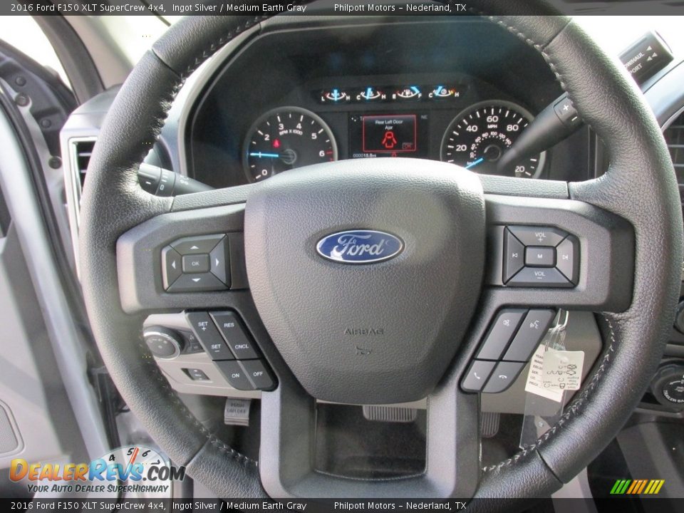 2016 Ford F150 XLT SuperCrew 4x4 Ingot Silver / Medium Earth Gray Photo #32
