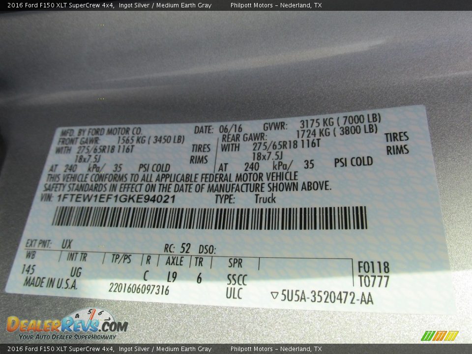 2016 Ford F150 XLT SuperCrew 4x4 Ingot Silver / Medium Earth Gray Photo #35