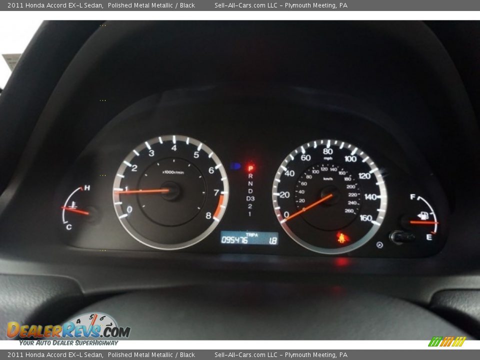 2011 Honda Accord EX-L Sedan Polished Metal Metallic / Black Photo #35