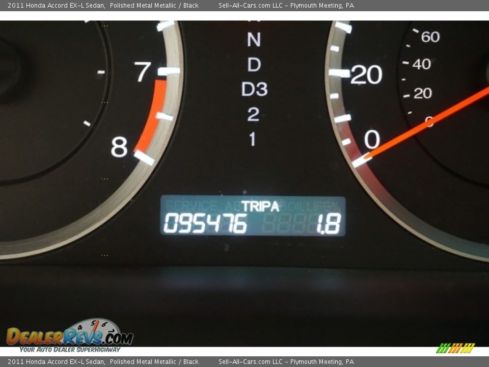 2011 Honda Accord EX-L Sedan Polished Metal Metallic / Black Photo #36