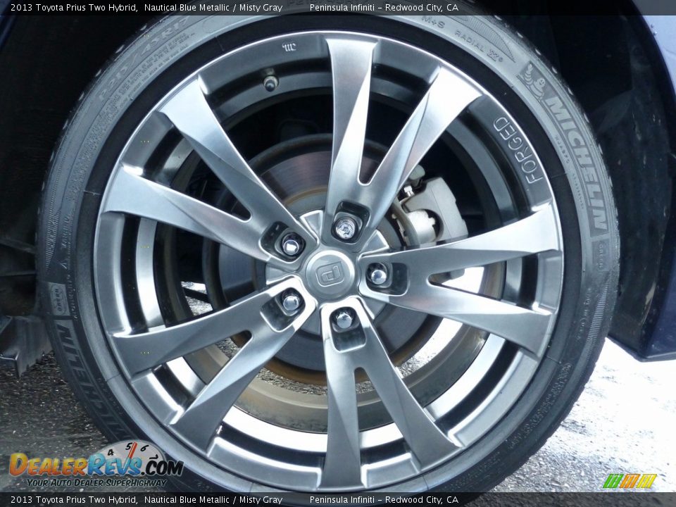 2013 Toyota Prius Two Hybrid Nautical Blue Metallic / Misty Gray Photo #10