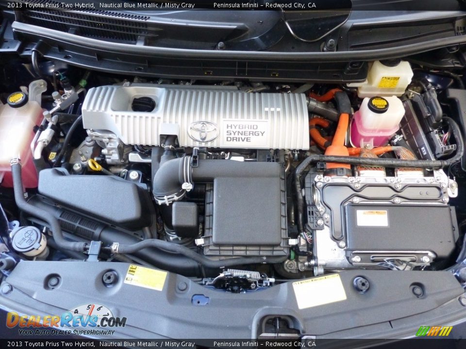 2013 Toyota Prius Two Hybrid Nautical Blue Metallic / Misty Gray Photo #16