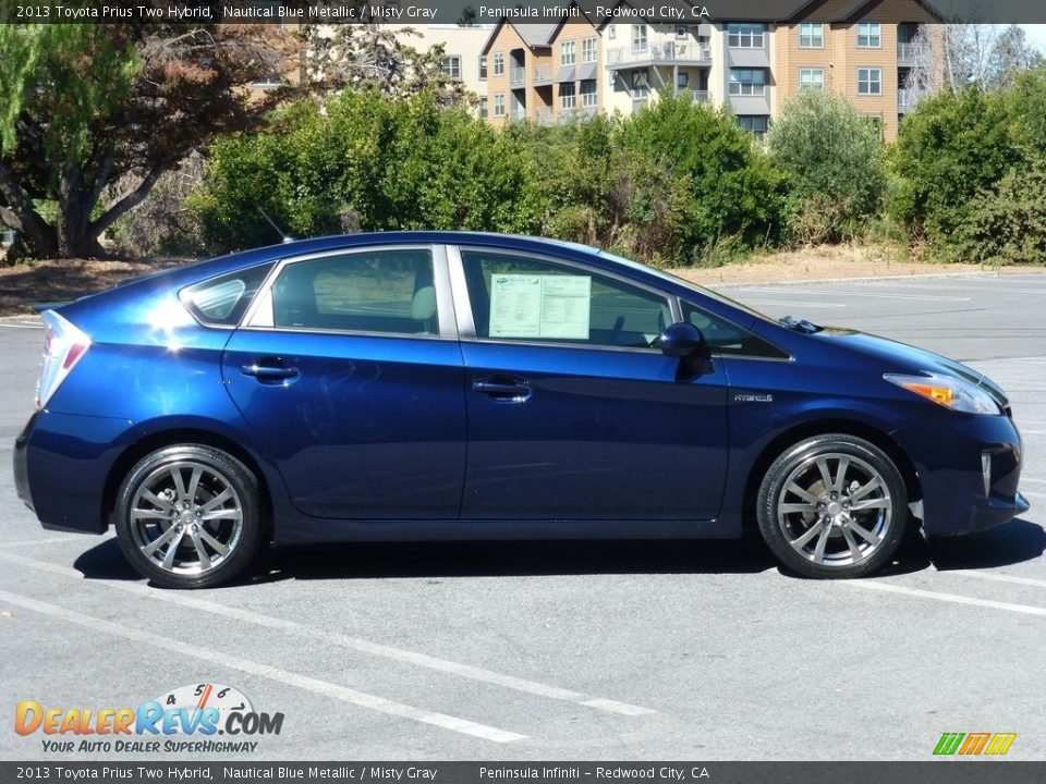 2013 Toyota Prius Two Hybrid Nautical Blue Metallic / Misty Gray Photo #21