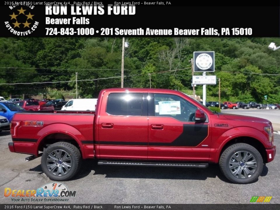 2016 Ford F150 Lariat SuperCrew 4x4 Ruby Red / Black Photo #1