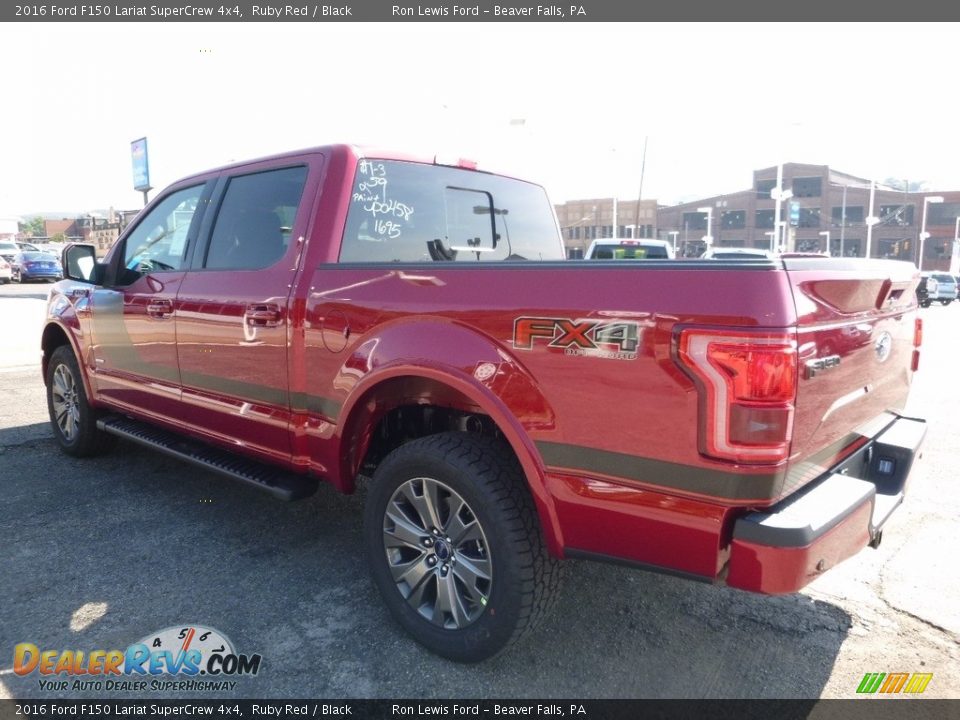 2016 Ford F150 Lariat SuperCrew 4x4 Ruby Red / Black Photo #4