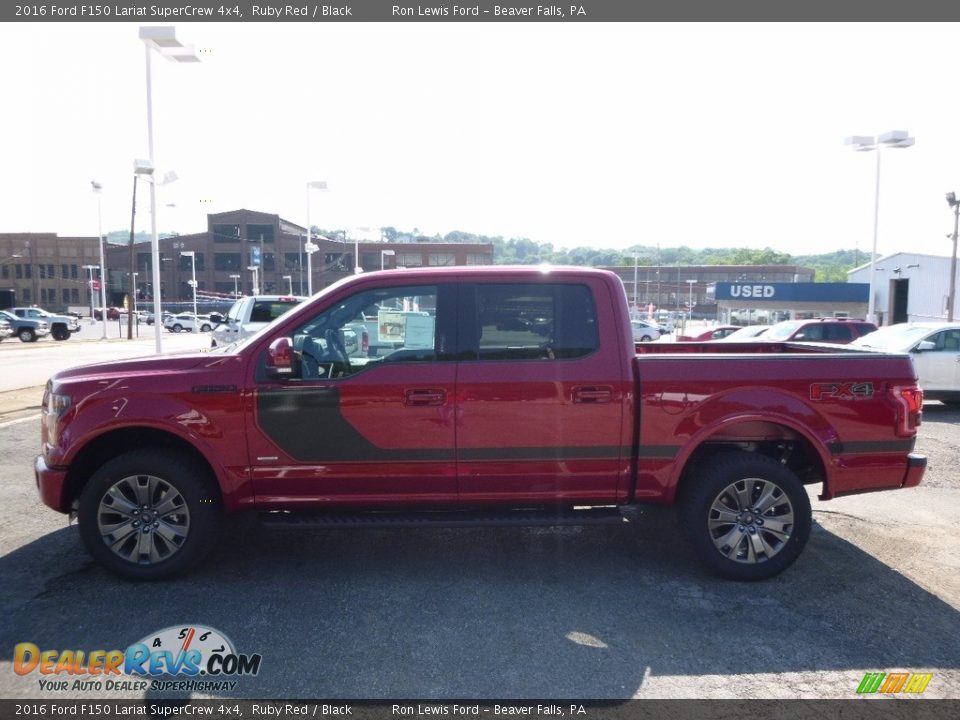 2016 Ford F150 Lariat SuperCrew 4x4 Ruby Red / Black Photo #5