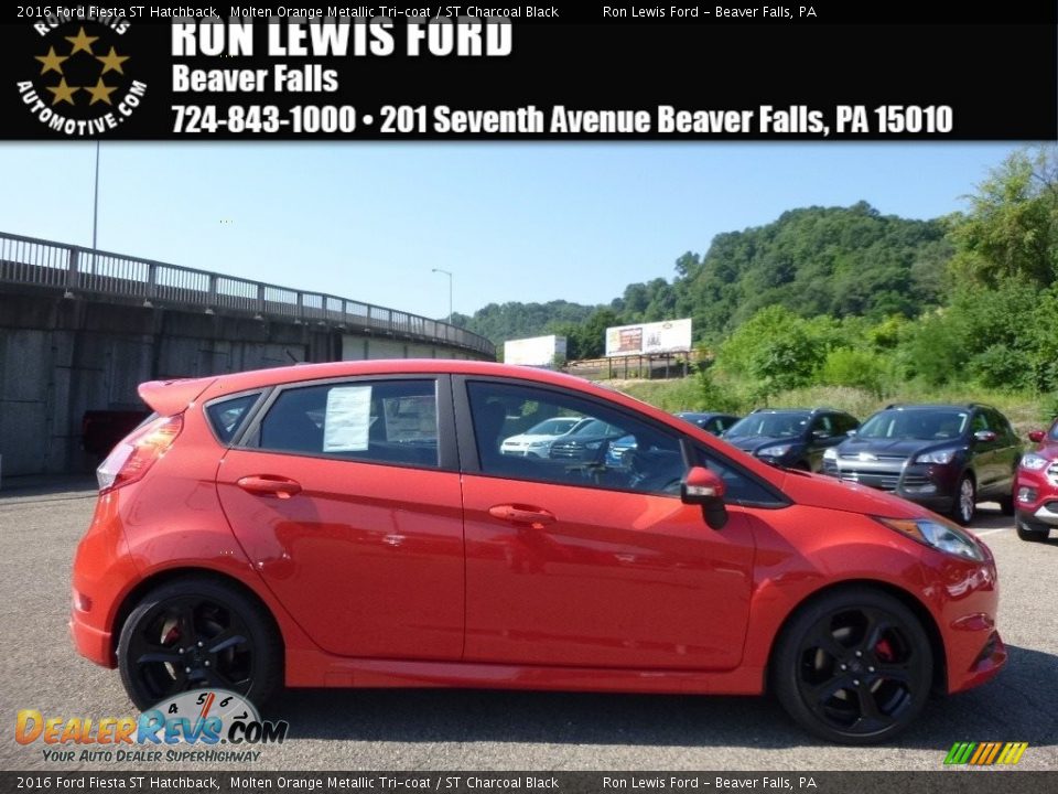 2016 Ford Fiesta ST Hatchback Molten Orange Metallic Tri-coat / ST Charcoal Black Photo #1