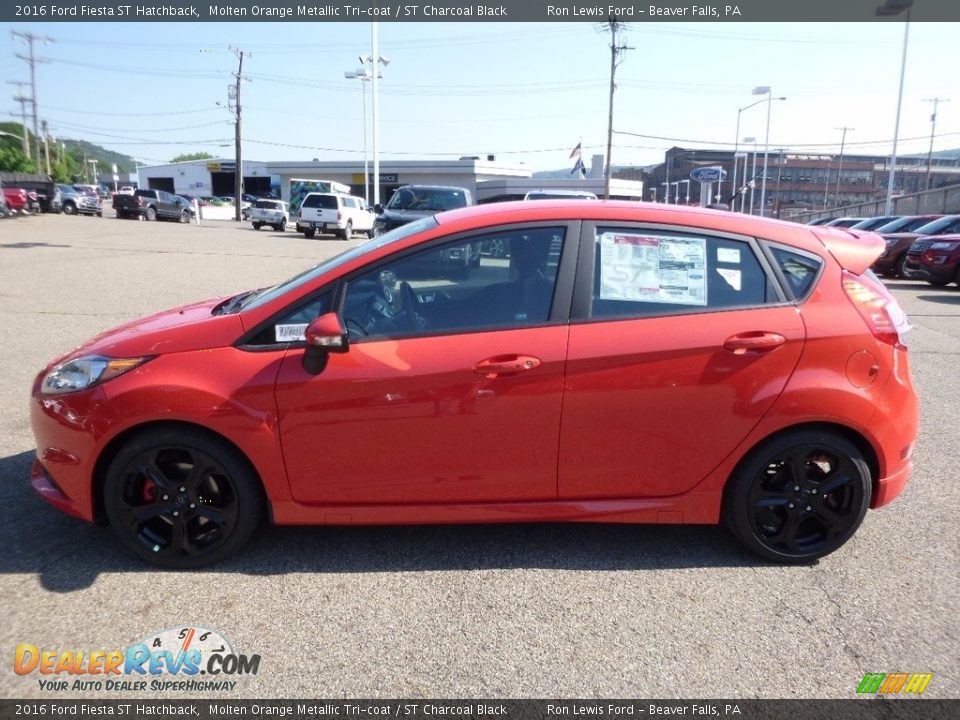 2016 Ford Fiesta ST Hatchback Molten Orange Metallic Tri-coat / ST Charcoal Black Photo #6