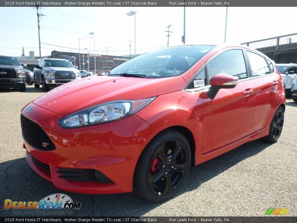 2016 Ford Fiesta ST Hatchback Molten Orange Metallic Tri-coat / ST Charcoal Black Photo #7