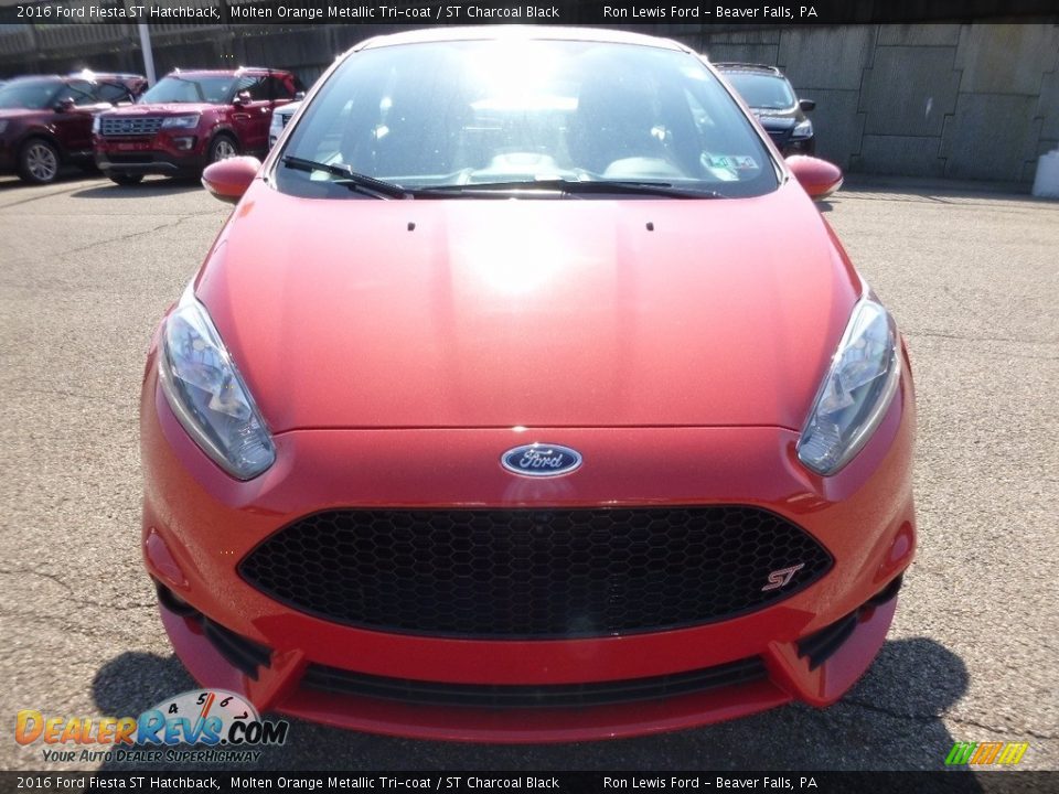 2016 Ford Fiesta ST Hatchback Molten Orange Metallic Tri-coat / ST Charcoal Black Photo #8