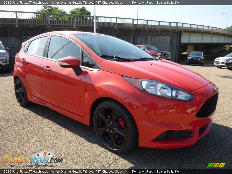 2016 Ford Fiesta ST Hatchback Molten Orange Metallic Tri-coat / ST Charcoal Black Photo #9