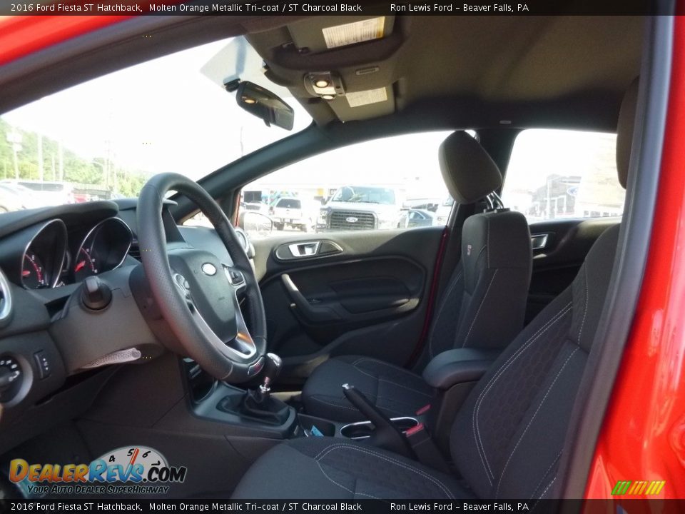 2016 Ford Fiesta ST Hatchback Molten Orange Metallic Tri-coat / ST Charcoal Black Photo #12