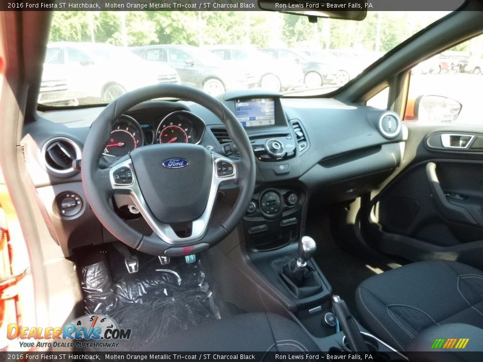 2016 Ford Fiesta ST Hatchback Molten Orange Metallic Tri-coat / ST Charcoal Black Photo #14