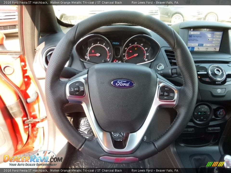 2016 Ford Fiesta ST Hatchback Molten Orange Metallic Tri-coat / ST Charcoal Black Photo #17