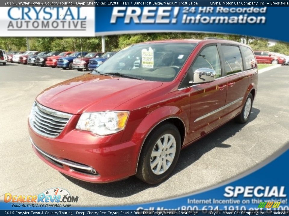 2016 Chrysler Town & Country Touring Deep Cherry Red Crystal Pearl / Dark Frost Beige/Medium Frost Beige Photo #1