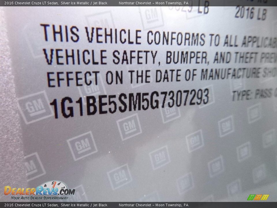 2016 Chevrolet Cruze LT Sedan Silver Ice Metallic / Jet Black Photo #16