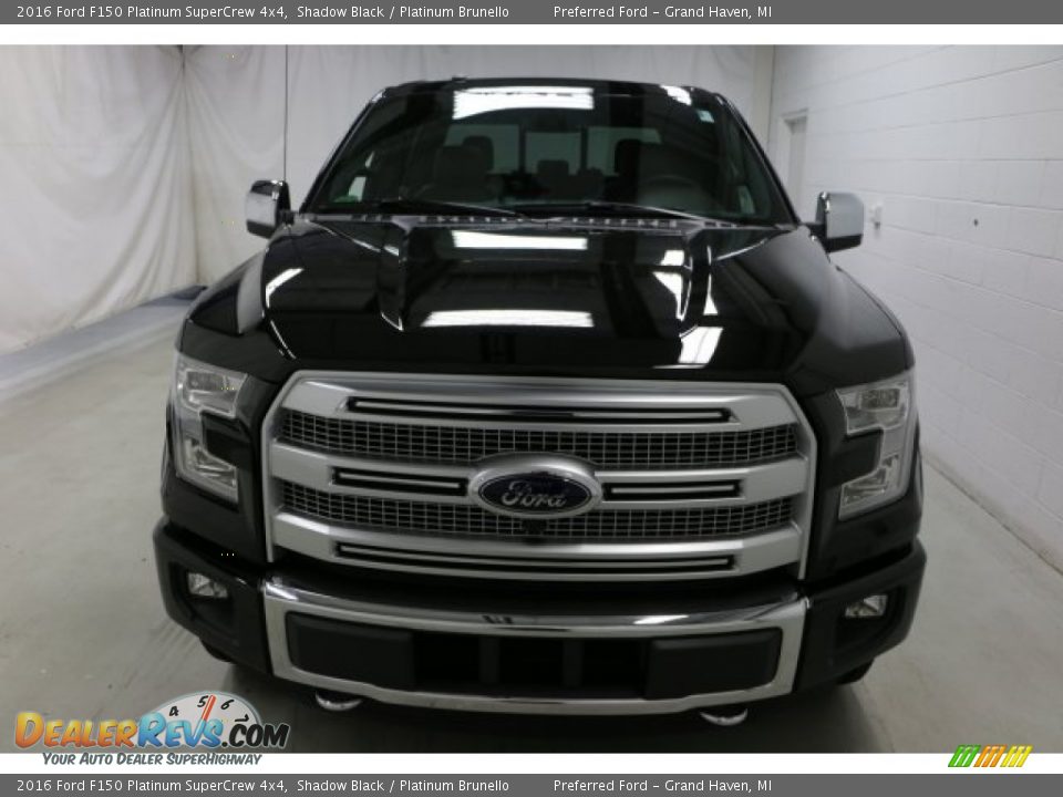 2016 Ford F150 Platinum SuperCrew 4x4 Shadow Black / Platinum Brunello Photo #2