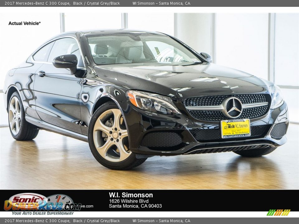 2017 Mercedes-Benz C 300 Coupe Black / Crystal Grey/Black Photo #1