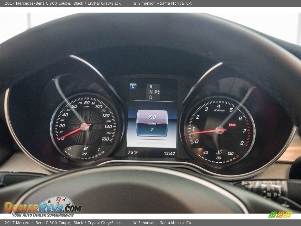 2017 Mercedes-Benz C 300 Coupe Black / Crystal Grey/Black Photo #7