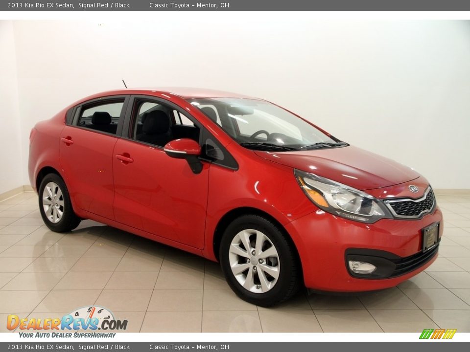 2013 Kia Rio EX Sedan Signal Red / Black Photo #1