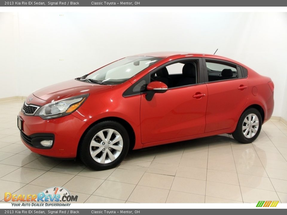 2013 Kia Rio EX Sedan Signal Red / Black Photo #3