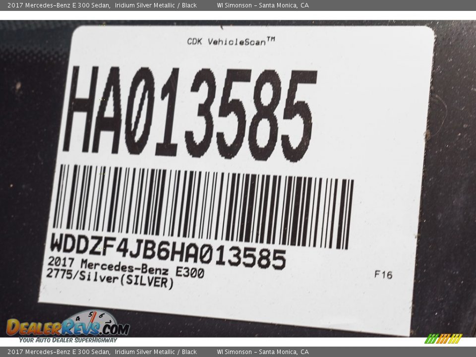 2017 Mercedes-Benz E 300 Sedan Iridium Silver Metallic / Black Photo #8