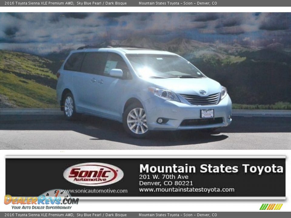 2016 Toyota Sienna XLE Premium AWD Sky Blue Pearl / Dark Bisque Photo #1