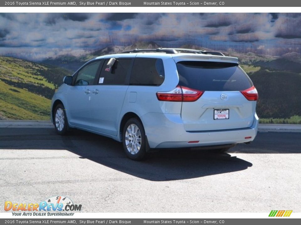 2016 Toyota Sienna XLE Premium AWD Sky Blue Pearl / Dark Bisque Photo #3