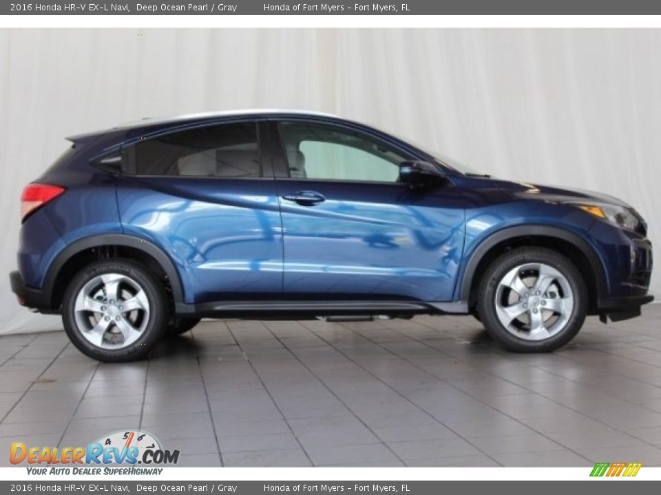 2016 Honda HR-V EX-L Navi Deep Ocean Pearl / Gray Photo #3