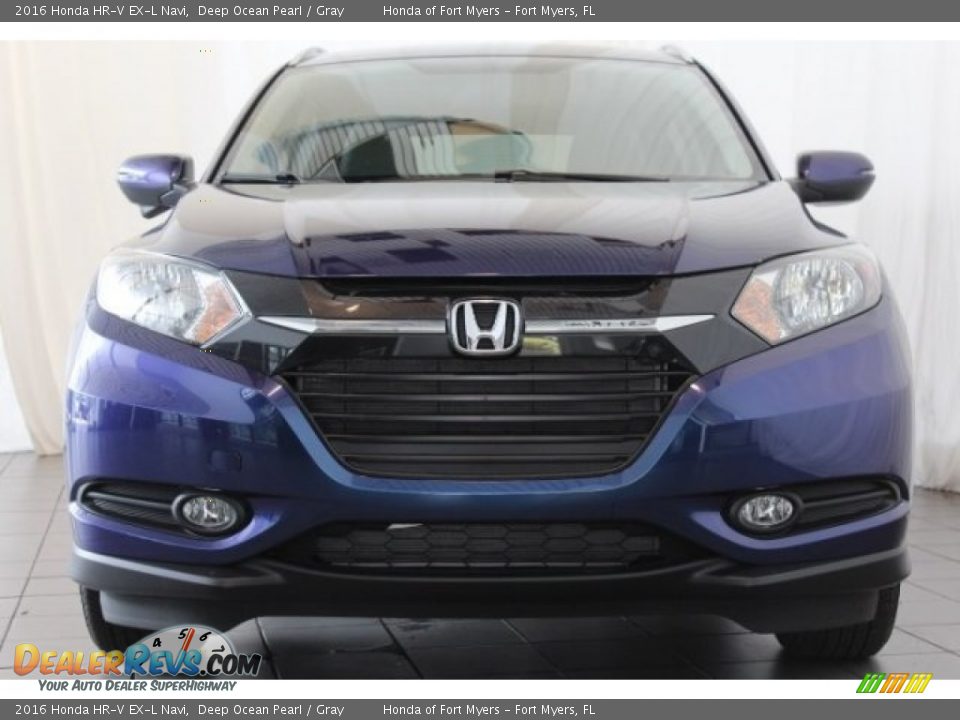2016 Honda HR-V EX-L Navi Deep Ocean Pearl / Gray Photo #4