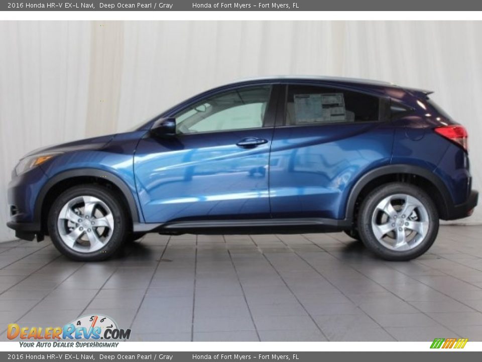 2016 Honda HR-V EX-L Navi Deep Ocean Pearl / Gray Photo #5