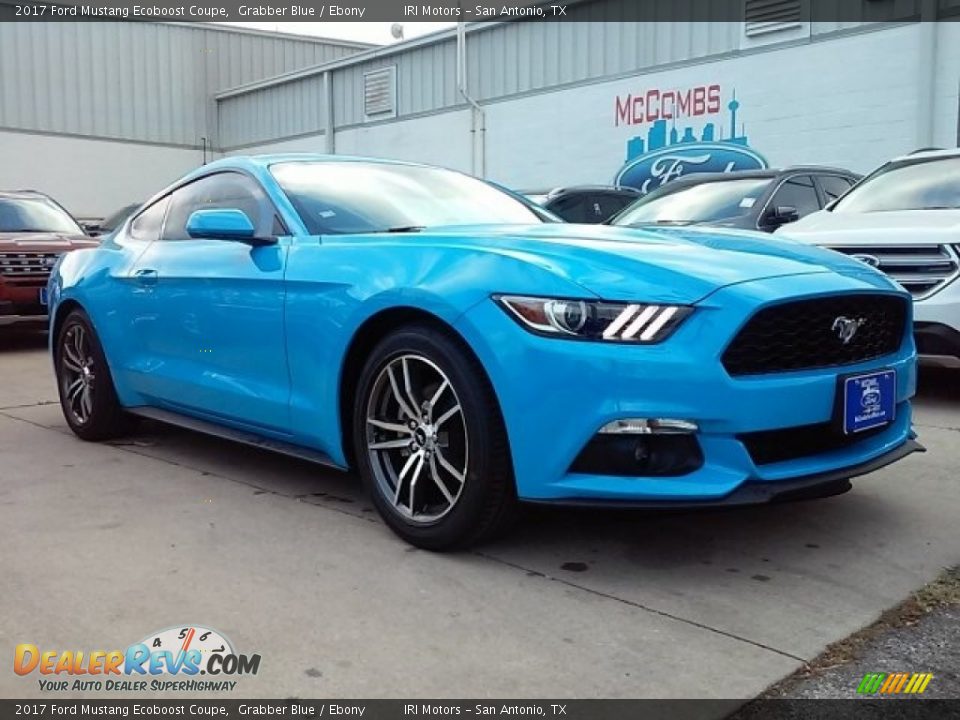 2017 Ford Mustang Ecoboost Coupe Grabber Blue / Ebony Photo #1