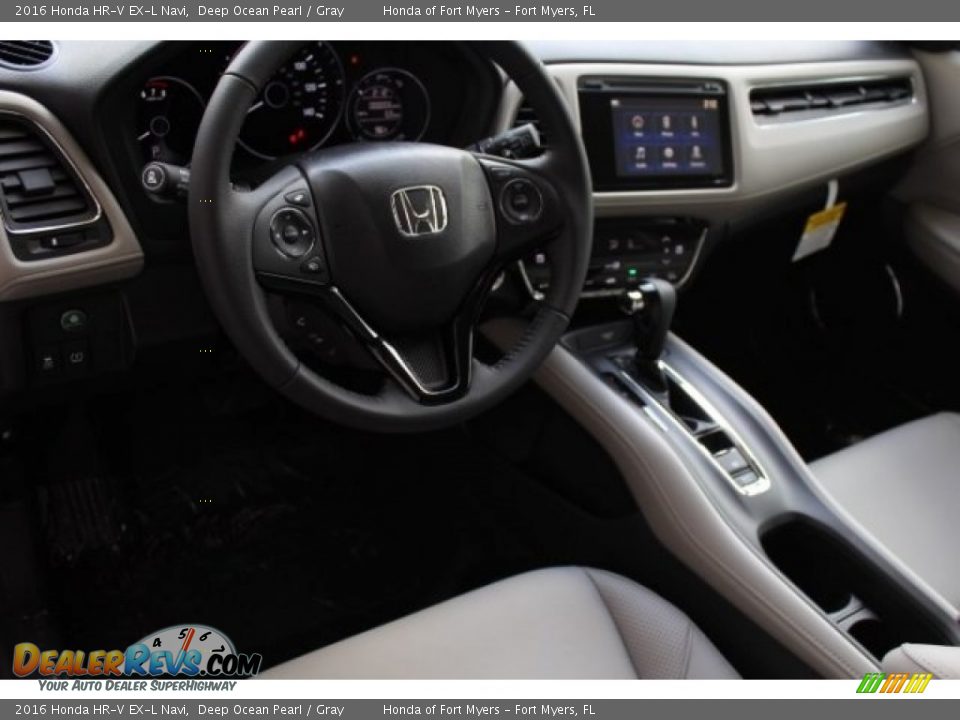 2016 Honda HR-V EX-L Navi Deep Ocean Pearl / Gray Photo #10