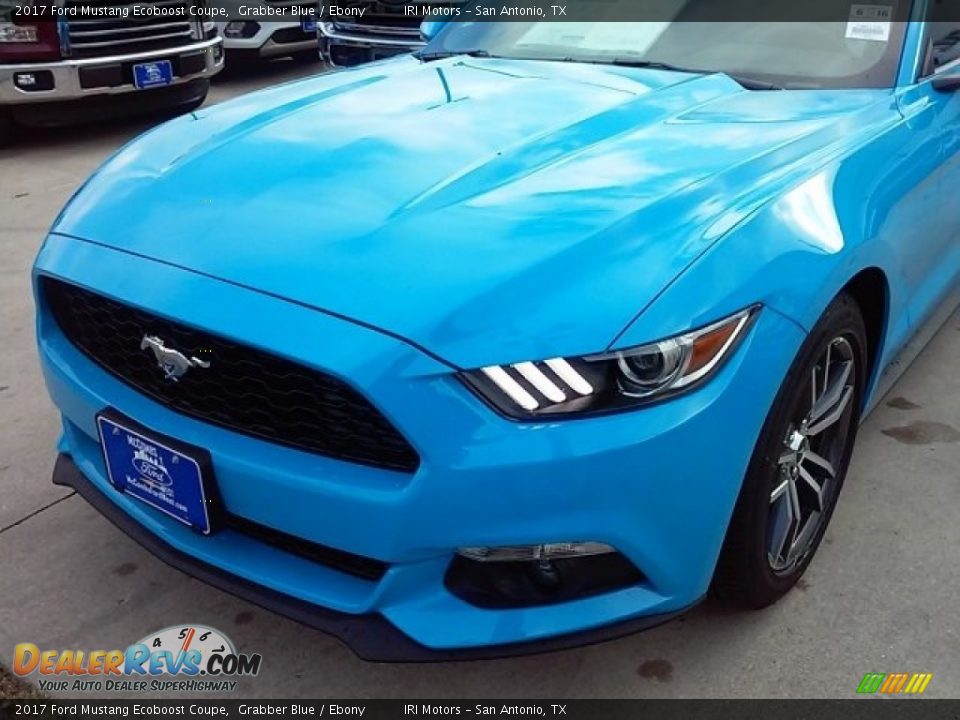 2017 Ford Mustang Ecoboost Coupe Grabber Blue / Ebony Photo #35