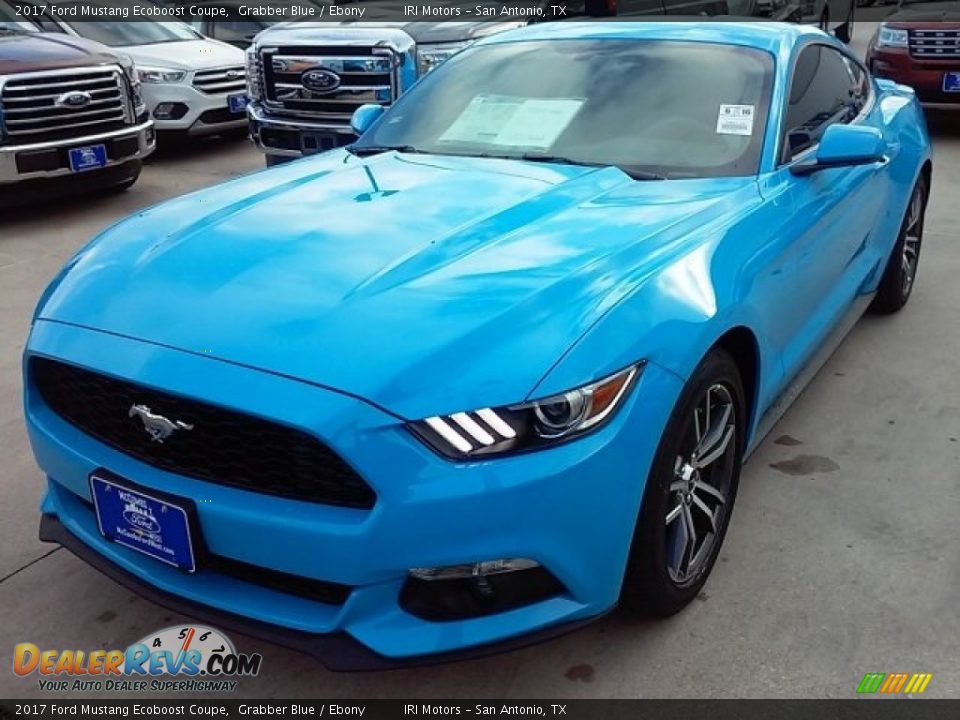 2017 Ford Mustang Ecoboost Coupe Grabber Blue / Ebony Photo #36