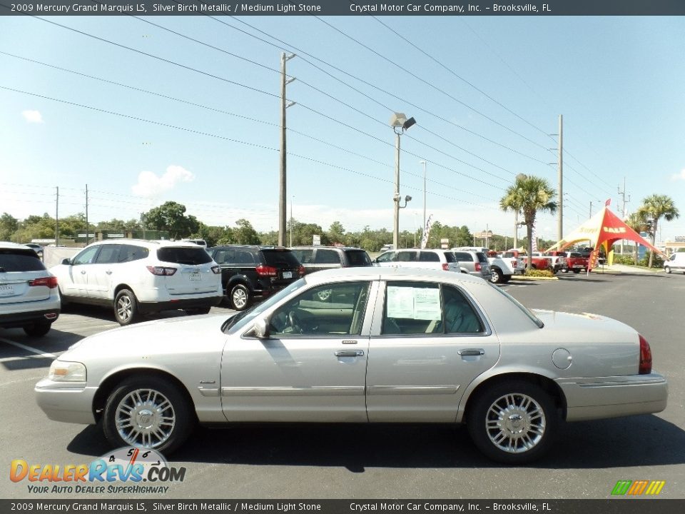 2009 Mercury Grand Marquis LS Silver Birch Metallic / Medium Light Stone Photo #2