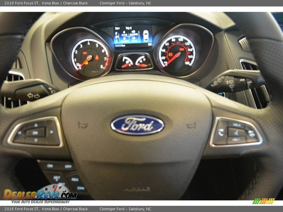 2016 Ford Focus ST Kona Blue / Charcoal Black Photo #16