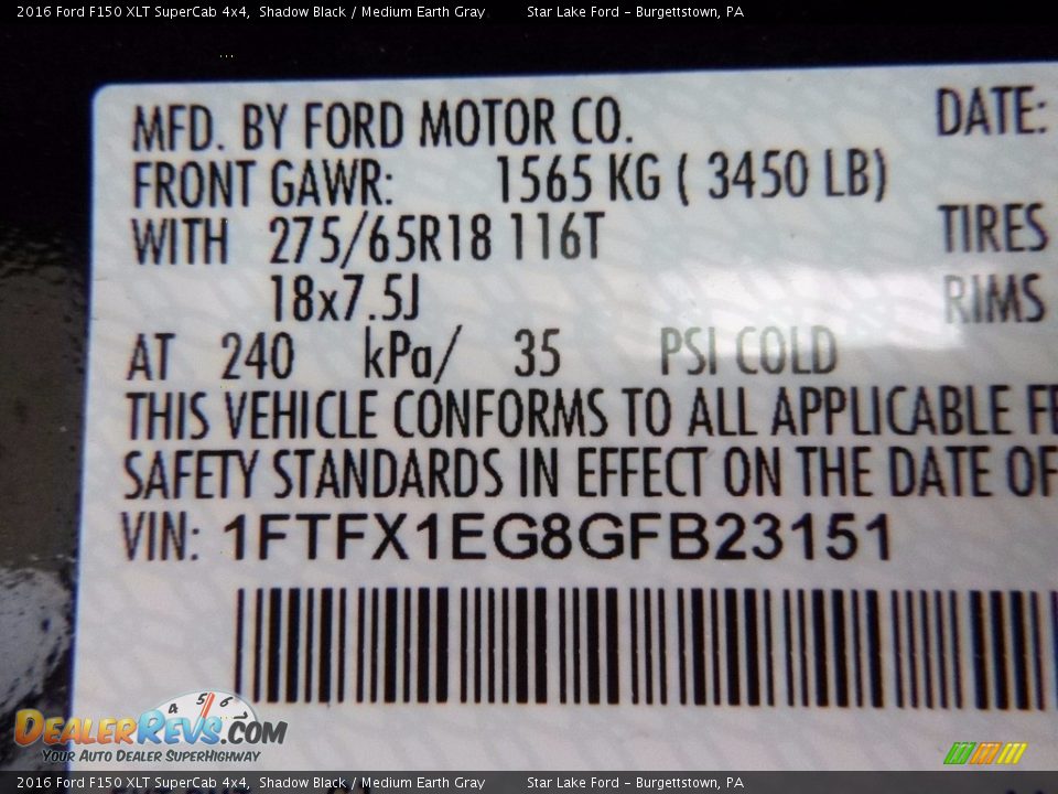 2016 Ford F150 XLT SuperCab 4x4 Shadow Black / Medium Earth Gray Photo #13
